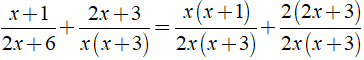Thực hiện phép cộng các phân thức sau:  a) x+ 1/ 2x + 6 + 2x +3/ x( x + 3) (ảnh 4)