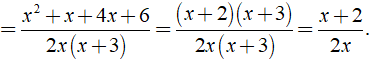 Thực hiện phép cộng các phân thức sau:  a) x+ 1/ 2x + 6 + 2x +3/ x( x + 3) (ảnh 5)