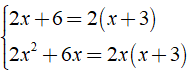 Thức hiện phép trừ phân thức 3/2x + 6 - x-6/2x^2 + 6x được kết quả là ? (ảnh 2)
