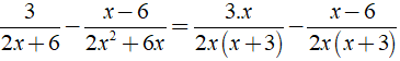 Thức hiện phép trừ phân thức 3/2x + 6 - x-6/2x^2 + 6x được kết quả là ? (ảnh 3)