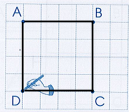 Vẽ hình vuông trên lưới ô vuông theo hướng dẫn sau: (ảnh 4)