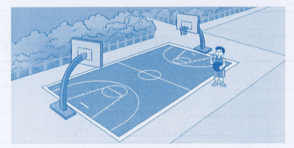 Một sân bóng rổ có dạng hình chữ nhật với chiều dài 28 m, chiều rộng ngắn hơn chiều dài 13 m. Tính chu vi của sân bóng rổ đó. (ảnh 1)