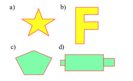 Hình nào sau đây có trục đối xứng?  A. hình a và hình b  B. hình a và hình d (ảnh 1)