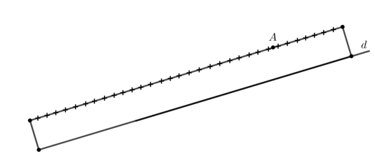 Cho điểm A và đường thẳng d không đi qua A. Hãy vẽ đường thẳng d' đi qua A và song song với d. (ảnh 2)