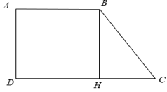 Cho hình thang vuông ABCD ( Aˆ = Dˆ = 90 độ ), trong đó có Cˆ = 45 độ , AB = 2cm, CD = 4cm. (ảnh 1)