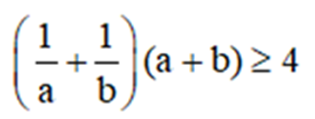 Cho a > 0 và b > 0. Chứng minh rằng: (1/a+1/b)(a+b)>=4 (ảnh 1)