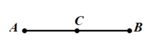 c) Vẽ đoạn thẳng AB = 5 cm. Gọi C là trung điểm của đoạn thẳng AB. Tính độ dài đoạn thẳng AC, BC.  (ảnh 1)
