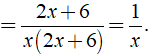 Thức hiện phép trừ phân thức 3/2x + 6 - x-6/2x^2 + 6x được kết quả là ? (ảnh 4)
