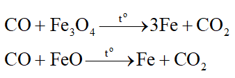 Cho khí CO đi qua Fe3O4 nung nóng thu được chất rắn X. Trong X không thể chứa chất nào sau đây? (ảnh 1)