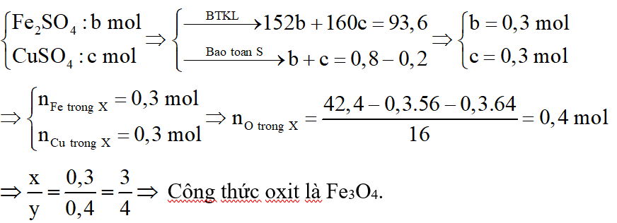 Xác định công thức phân tử của FexOy. (ảnh 4)