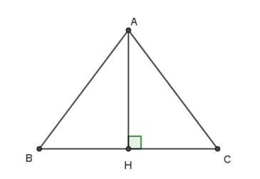 Cho tam giác đều ABC cạnh 4 cm có đường cao AH. Tính độ dài vectơ AH (ảnh 1)