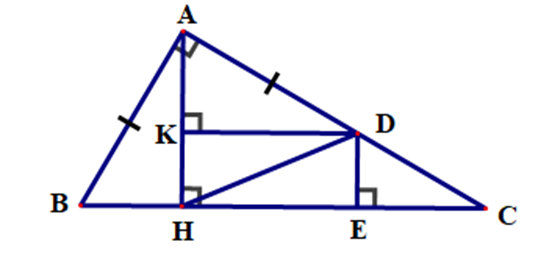 Cho tam giác ABC vuông tại A có AB < AC, góc B = 60 độ (ảnh 1)