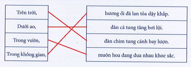 Ghép các trạng ngữ với những câu phù hợp: (ảnh 2)