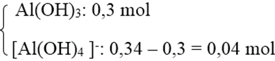 Cho V lít dung dịch NaOH 0,4M tác dụng với 58,14g Al2(SO4)3 thu được 23,4g kết tủa. Tìm giá trị lớn nhất của V? (ảnh 1)