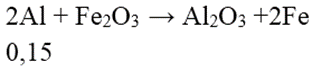 Trộn 0,25 mol bột Al với 0,15 mol bột Fe2O3 rồi tiến hành phản ứng nhiệt nhôm trong điều kiện không có không khí (giả sử chỉ có phản ứng khử Fe2O3 về Fe) thu được hỗn hợp rắn X. Cho X tác dụng với dung dịch NaOH (dư) thu được dung dịch Y, m gam chất rắn khan Z và 0,15 mol H2. Hiệu suất phản ứng nhiệt nhôm và giá trị của m lần lượt là (ảnh 1)