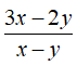 Phân thức đối của phân thức  3x-2y/x-y có kết quả là: (ảnh 1)