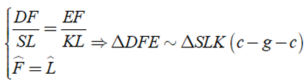 Nếu hai tam giác DEF và SKL có DF/SL = EF/KL và Fˆ = Lˆ thì:    A. DF/SL = DE/KL B. DF/SL = DE/SK (ảnh 1)