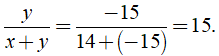 Rút gọn rồi tính giá trị biểu thức (x^2 + y^2/ x^2-y^2 -1). x-y/ 2y  với x= 14 và y= -15 (ảnh 4)