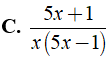 Rút gọn biểu thức 1/x-5x^2 - 25x-15/25x^2-1 được kết quả là? (ảnh 8)