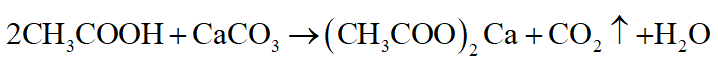 Axit axetic có thể tác dụng được với những chất nào trong các chất sau đây: (1) Mg; (2) KOH; (3) Fe2O3; (4) NaCl; (5) CaCO3; (6) NaHCO3. Viết các phương trình hóa học (nếu có). Ghi rõ “không phản ứng” nếu không có phản ứng xảy ra. (ảnh 4)