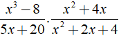 Rút gọn biểu thức x^3-8/ 5x+20 . x^2+4x/x^2 + 2x + 4 được kết quả là ? (ảnh 2)