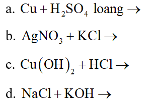 Hoàn thành các phương trình hóa học trong dung dịch theo các sơ đồ sau (nếu có): (ảnh 1)