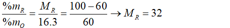 Nguyên tố R có công thức oxit là RO3. Trong RO3 oxi chiếm 60% về khối lượng. a) Xác định tên nguyên tố R. b) Cho biết tính chất hóa học cơ bản của R. Viết phương trình hóa học để minh họa (O=16, S=32, Fe=56, Se=79). (ảnh 1)