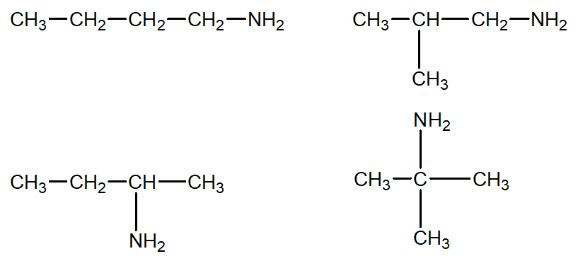 Số đồng phân cấu tạo amin bậc một có công thức phân tử C4H11N là  (ảnh 1)