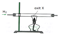 Tiến hành phản ứng khử oxi X thành kim loại bằng khí CO (dư) theo sơ đồ hình vẽ:   (ảnh 1)
