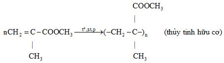Monome dùng để điều chế thủy tinh hữu cơ (plexiglas) là  (ảnh 1)