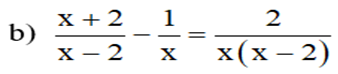 Giải phương trình: (x+2)/(x-2)-1/x=2/x(x-2) (ảnh 1)