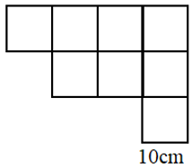 Hình H được tạo bởi 8 hình vuông cạnh 10cm. Tính chu vi của hình H. (ảnh 1)