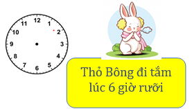Hãy giúp bạn Thỏ Bông vẽ kim đồng hồ chính xác nhé. (ảnh 2)