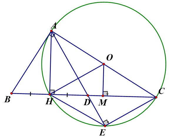 Cho tam giác ABC vuông tại A (AB> AC) , đường cao AH. (ảnh 1)