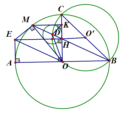Cho nửa đường tròn (O;R) đường kính AB; C là điểm chính giữa của cung AB (ảnh 1)