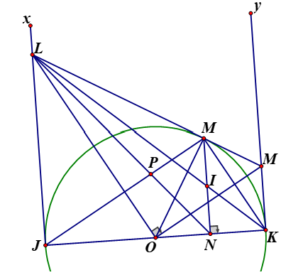 Cho nửa đường tròn ( O;R ) đường kính AB. Trên cùng một nửa mặt phẳng bờ AB chứa nửa đường tròn (ảnh 1)