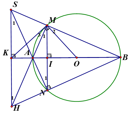 Cho đường tròn (O) đường kính AB điểm I nằm giữa hai điểm A và O (I khác A và O) (ảnh 1)