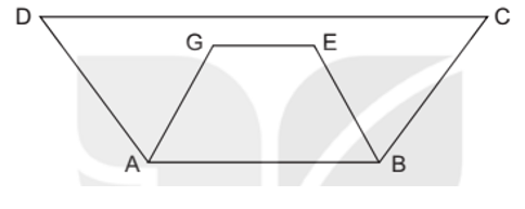 Cho hai hình tứ giác ABCD và ABEG (như hình vẽ). Tô màu vào hình tứ giác có diện tích bé hơn. (ảnh 1)