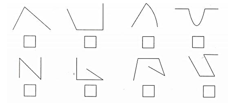 Hình nào là đường gấp khúc thì ghi Đ vào ô trống: (ảnh 1)