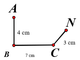 Tính độ dài đường gấp khúc ABCN như hình sau (ảnh 1)