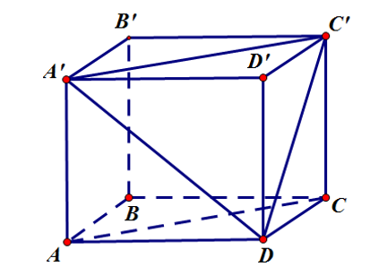 Cho hình lập phương ABCDA'B'C'D'  cạnh a. Góc giữa hai đường thẳng AC và DA' bằng: (ảnh 1)