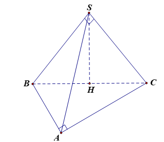 Cho hình chóp SABC  có SA=SB=SC=Ab=AC=1 , BC=căn 2 . Tính góc giữa hai đường thẳng AB  và  SC. (ảnh 1)