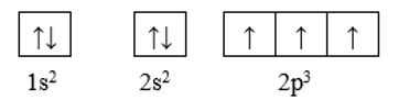 Ở trạng thái cơ bản, nguyên tử nitrogen (Z = 7) có số electron độc thân là  (ảnh 1)