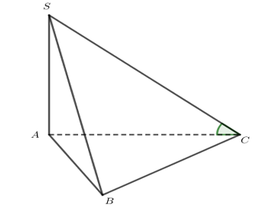 Cho hình chóp S.ABC có SA vuông góc (ABC) ; tam giác ABC đều cạnh a và SA=a. (ảnh 1)