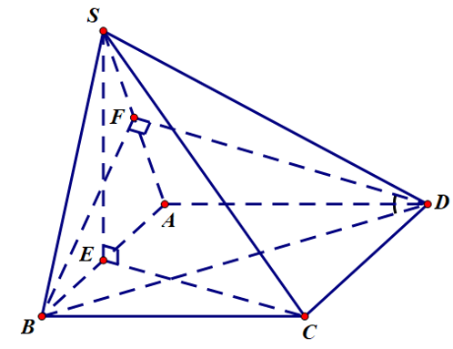 Cho hình chóp SABCD có đáy ABCD là hình vuông. Mặt bên SAB là tam giác đều và nằm trong mặt phẳng vuông góc với đáy (ảnh 1)