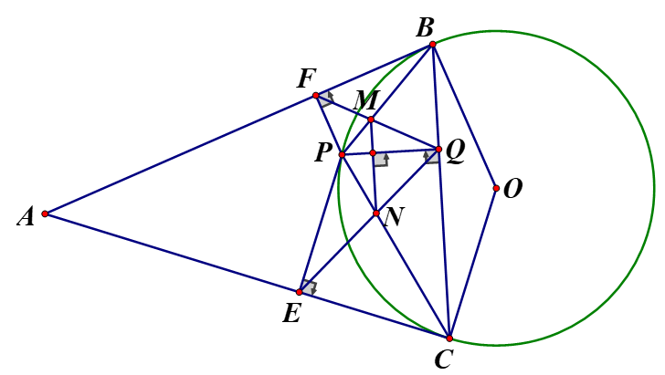 Từ điểm A nằm ngoài đường tròn (O) kẻ lần lượt hai tiếp tuyến AB, AC với đường tròn (O) (B, C là hai tiếp điểm). (ảnh 1)