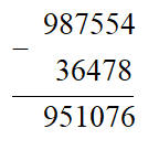b) 987 554 − 36 478 (ảnh 1)