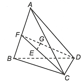 Cho tứ diện ABCD, gọi G và E lần lượt là trọng tâm của tam giác ABD và ABC. Mệnh đề nào dưới đây đúng? (ảnh 1)