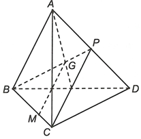 Cho tứ diện ABCD, G là trọng tâm tam giác ABD và M là điểm trên cạnh BC, sao cho BM = 2MC (ảnh 1)