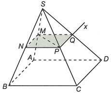 Cho hình chóp S.ABCD có đáy ABCD là hình bình hành. Gọi M, N, P lần lượt là trung điểm SA, SB, SC. a) Chứng minh (MNP) // (ABCD) (ảnh 1)
